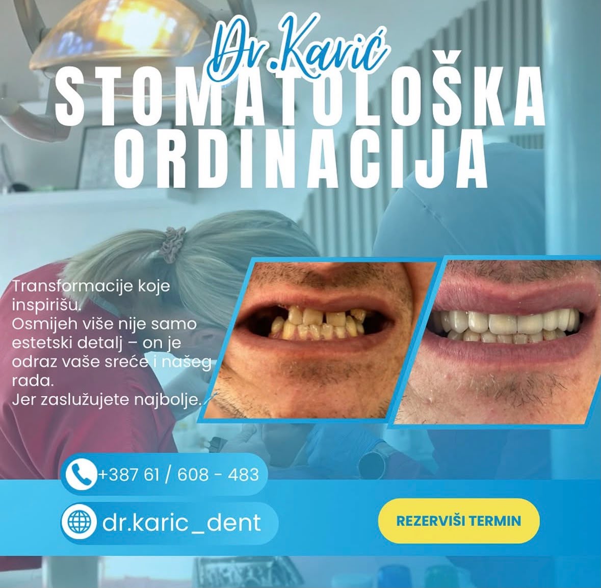 Objava za stomatološku ordinaciju Dr. Karić