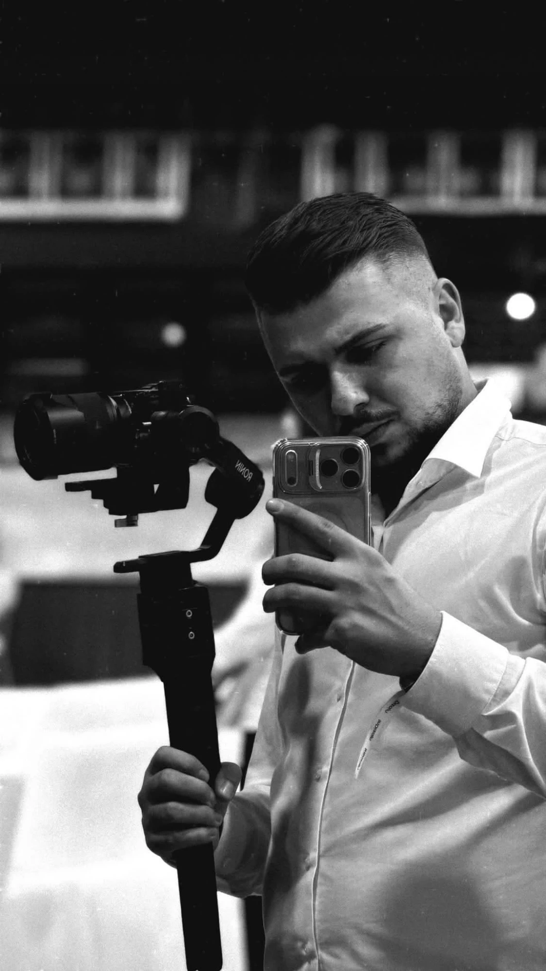 Armin Šolbić sa gimbalom i kamerom